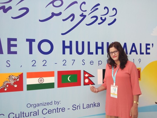 Artist Ranju Yadav in Maldives during SAARC Art CAMP & Exhibition-2019